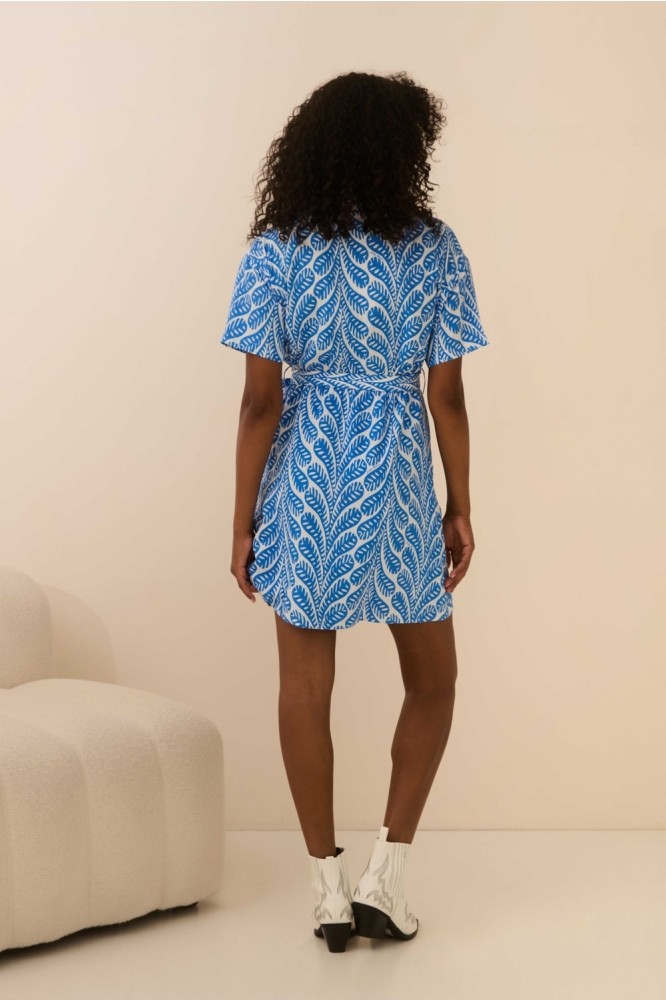 DRESS SIENNA QC23 808 lofty leaves print
